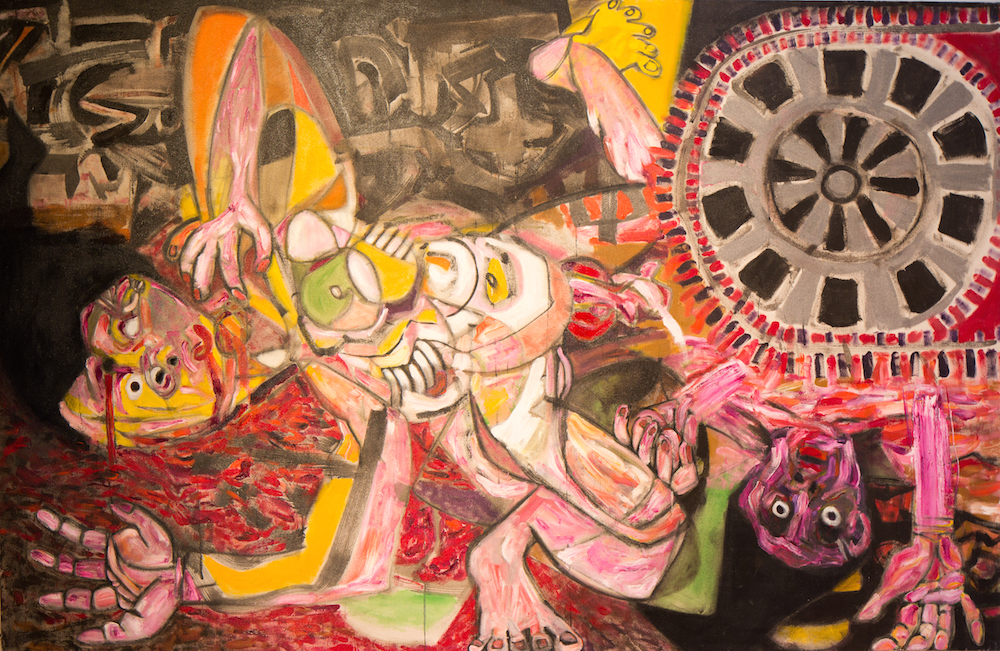 Abu Ghraib | War Series | Acrylic on canvas by Chris Harris, artist on Pender Island