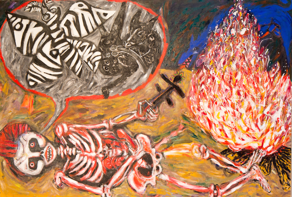 Democracy Dreaming | War Series | Acrylic on canvas by Chris Harris, artist on Pender Island