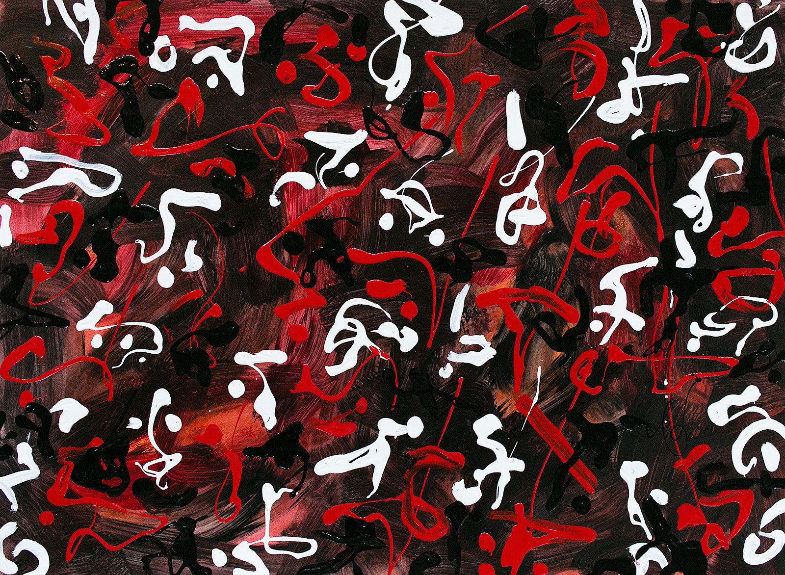 Metis Haida Poem #5 - Metis Poems | acrylic on paper | 30&quot;x22&quot; by Chris Harris, artist on Pender Island