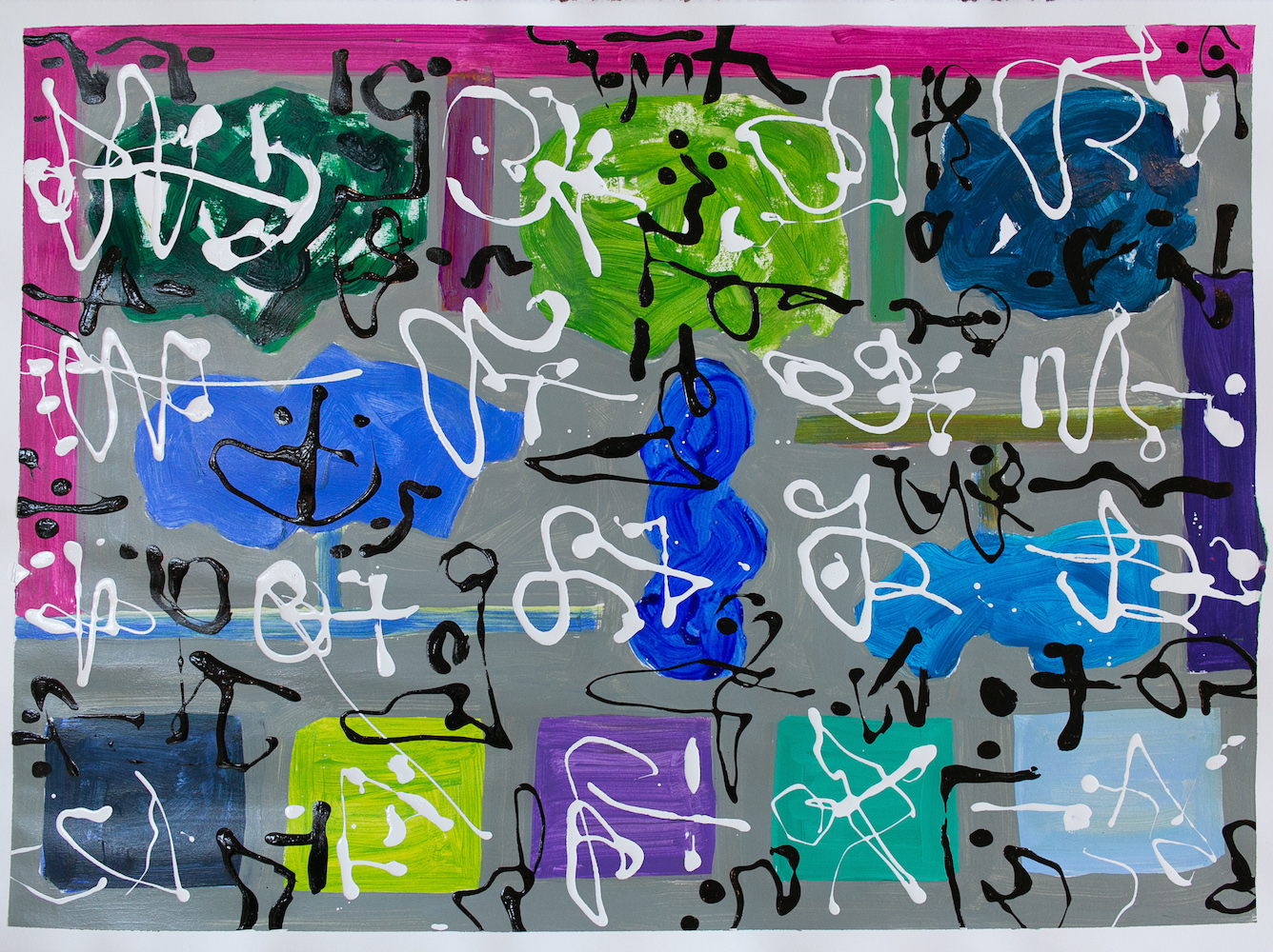 Metis Poem #14 - Metis Poems | acrylic on paper | 30&quot;x22&quot; by Chris Harris, artist on Pender Island