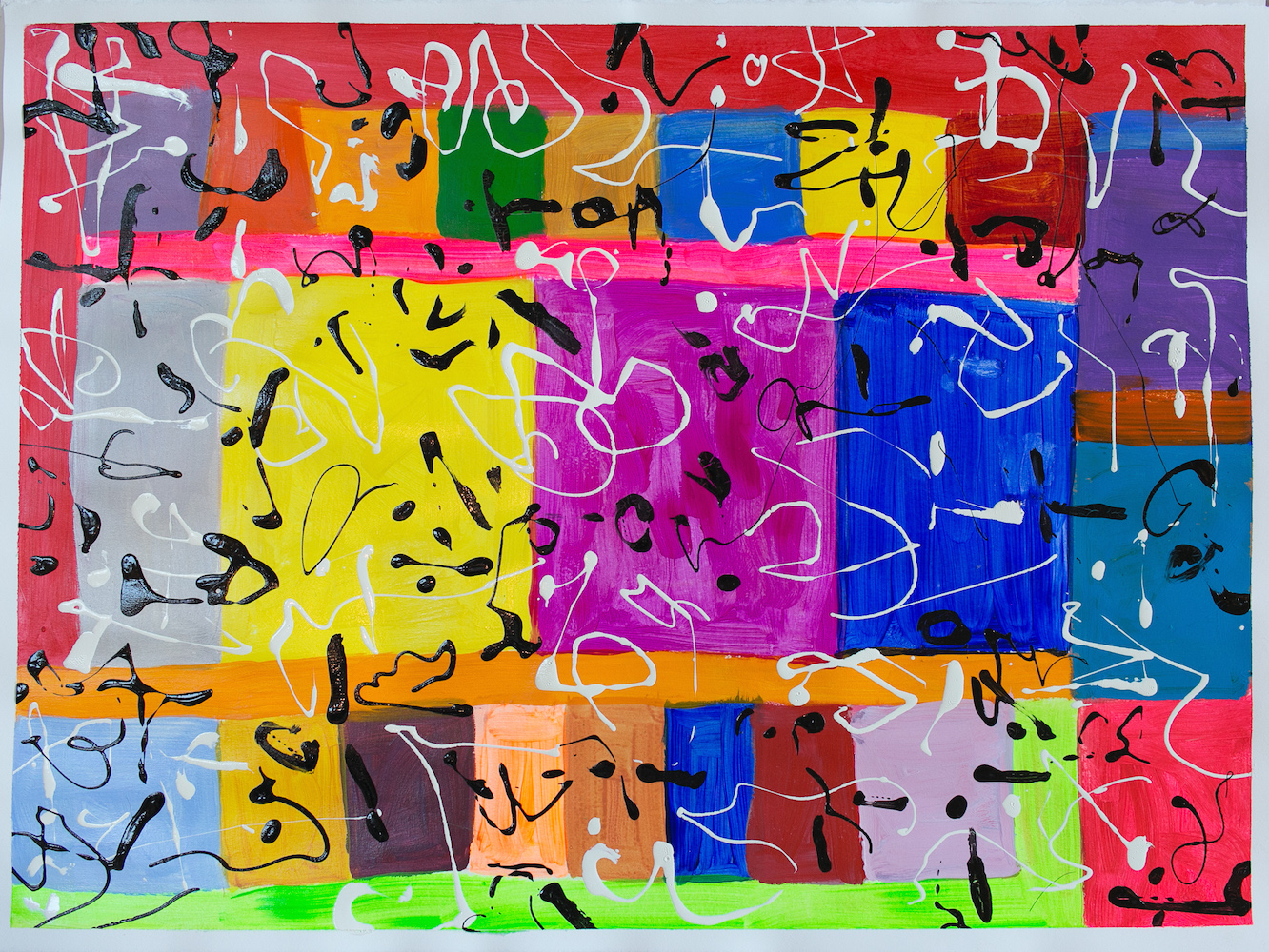 Metis Poem #81 - Metis Poems | acrylic on paper | 30&quot;x22&quot; by Chris Harris, artist on Pender Island