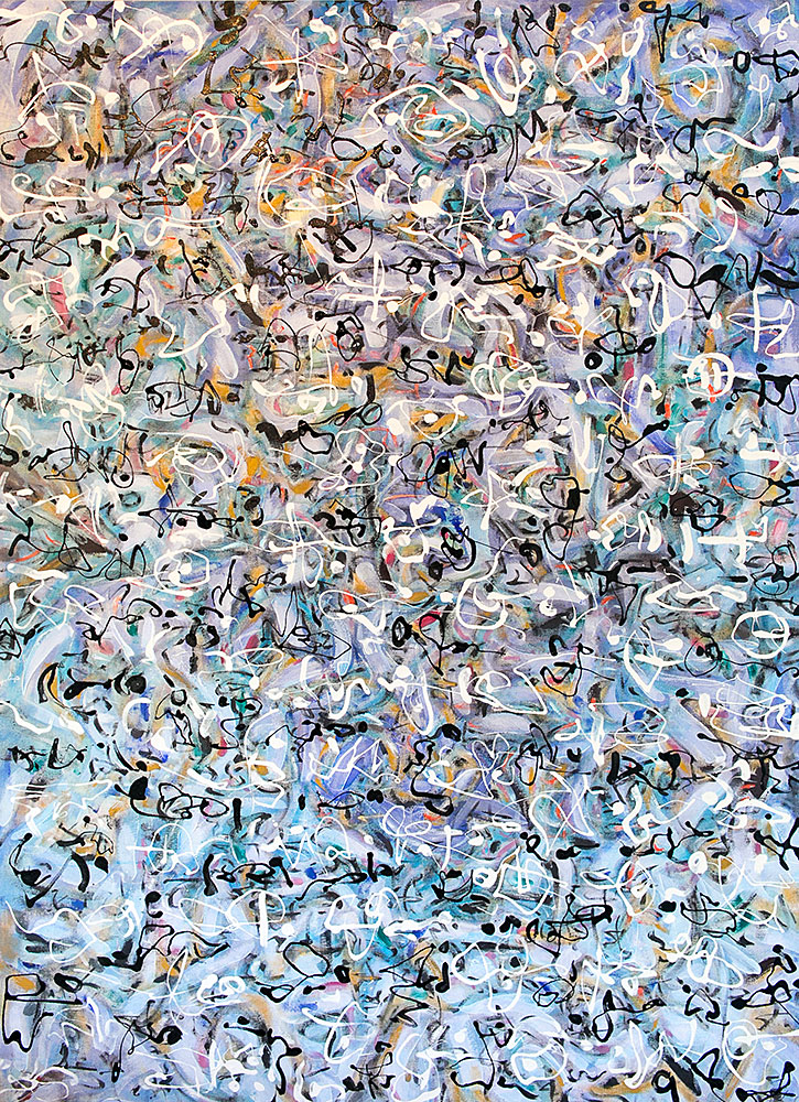 Metis Spring Poem - Metis Poems | acrylic on canvas | 72&quot;x72&quot; by Chris Harris, artist on Pender Island