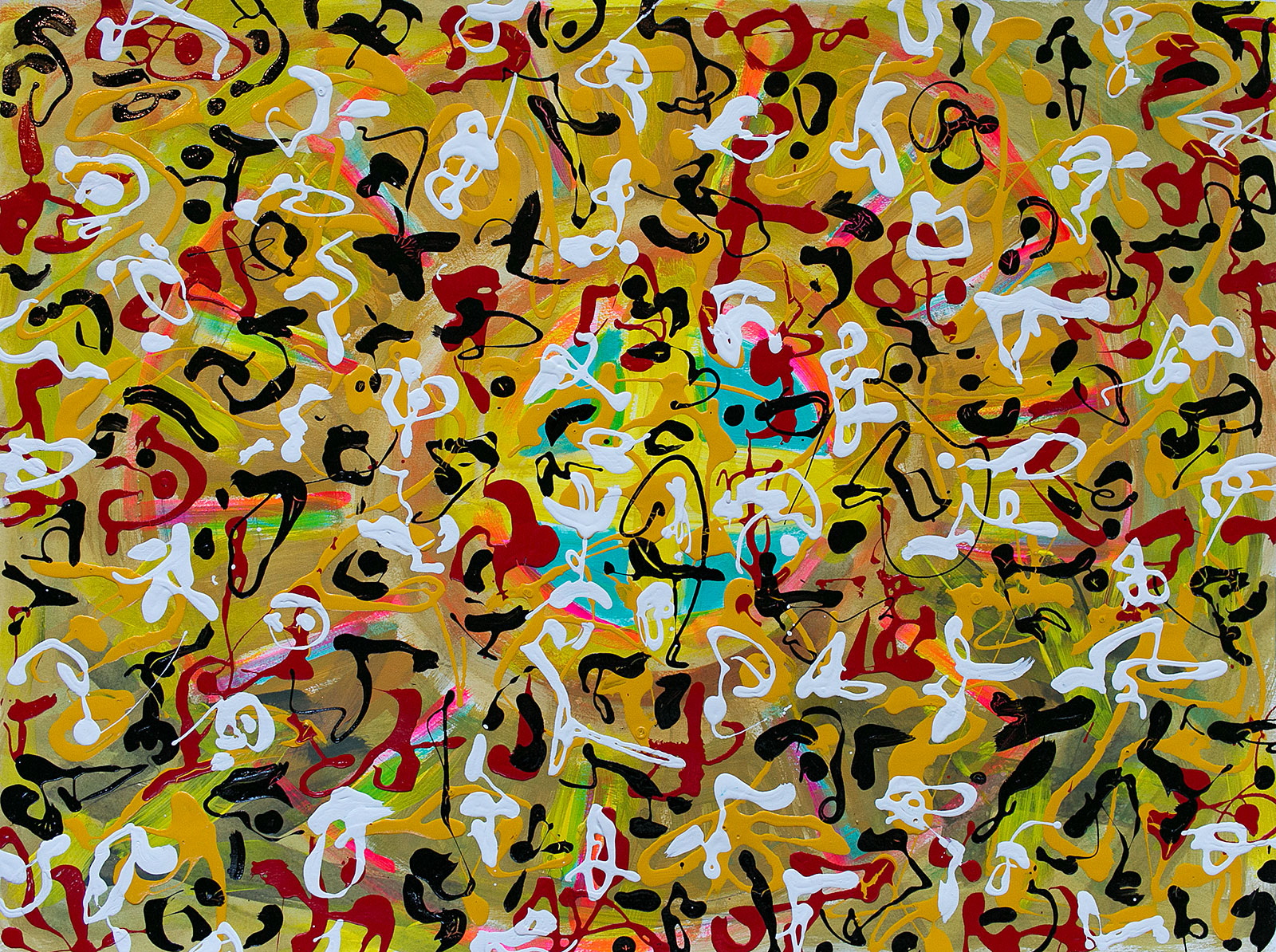 Nana&#039;s Shield Poem - Metis Poems | acrylic on paper | 30&quot;x22&quot; by Chris Harris, artist on Pender Island