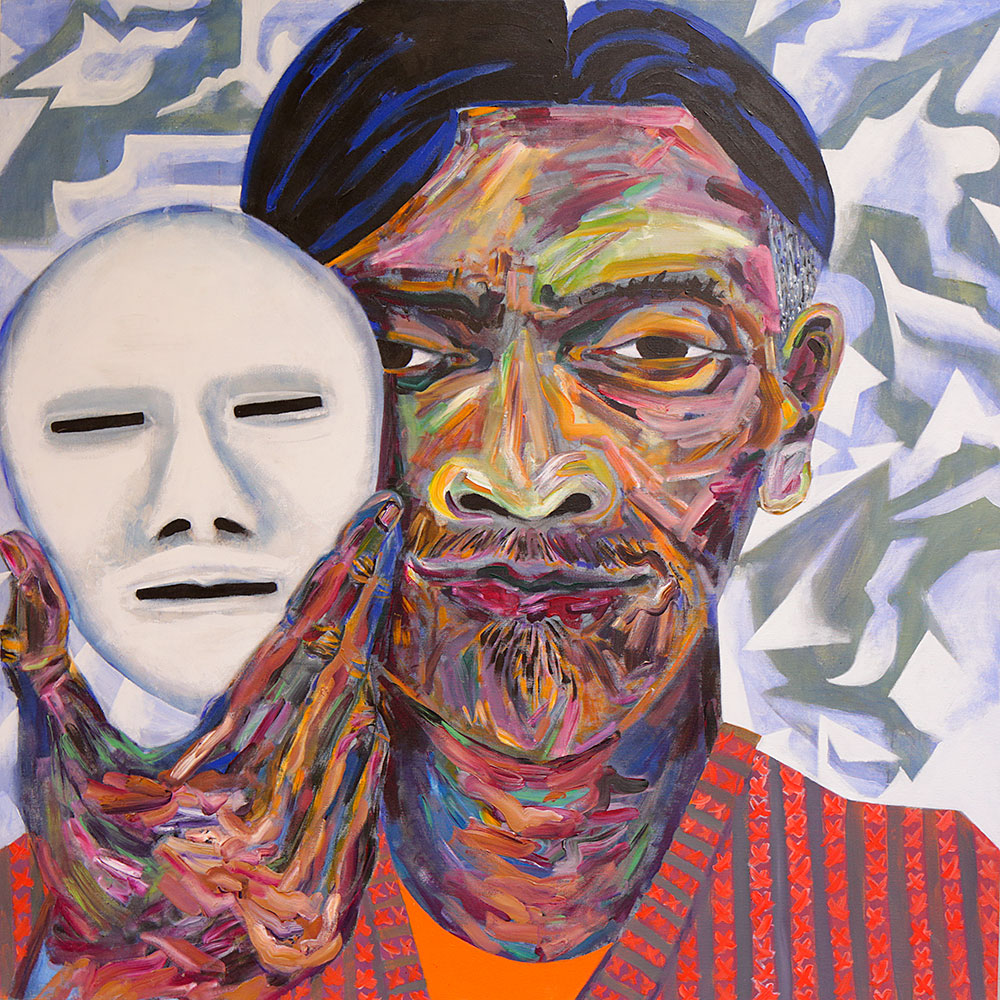 Abraham - Portraits | acrylic on canvas | 60&quot;x60&quot; by Chris Harris, artist on Pender Island