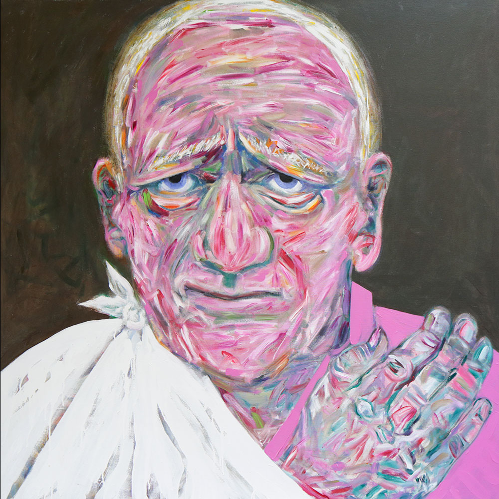 Alan - Portraits | acrylic on canvas | 60&quot;x60&quot; by Chris Harris, artist on Pender Island