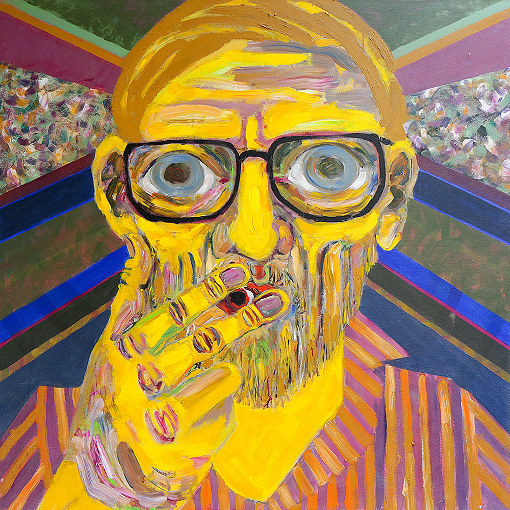 Bodo - Portraits | acrylic on canvas | 60&quot;x60&quot; by Chris Harris, artist on Pender Island