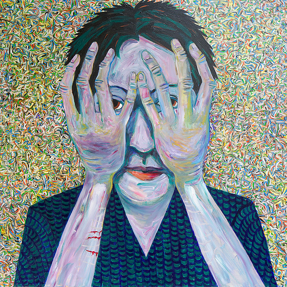 Catherine - Portraits | acrylic on canvas | 60&quot;x60&quot; by Chris Harris, artist on Pender Island