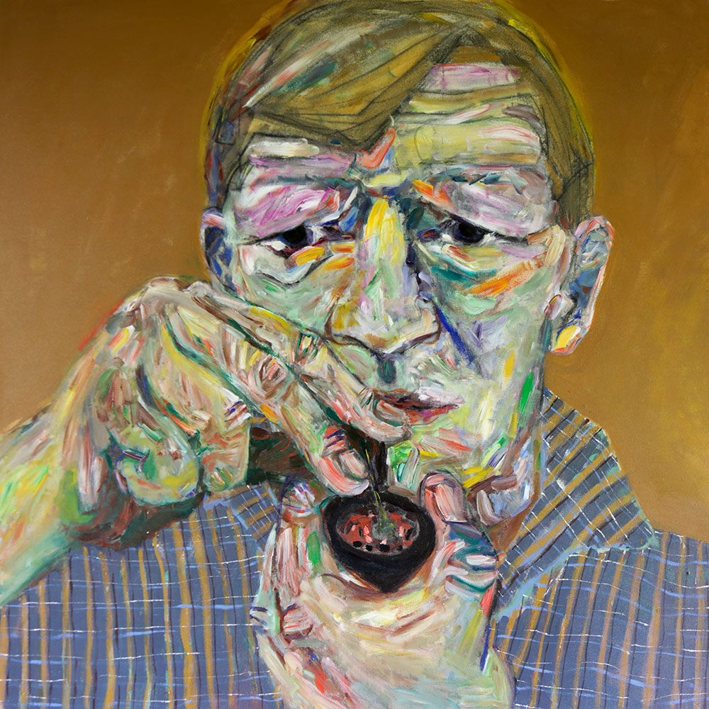 Jack H. - Portraits | acrylic on canvas | 60&quot;x60&quot; by Chris Harris, artist on Pender Island