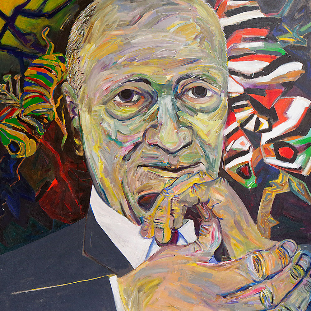 Jack S. - Portraits | acrylic on canvas | 60&quot;x60&quot; by Chris Harris, artist on Pender Island