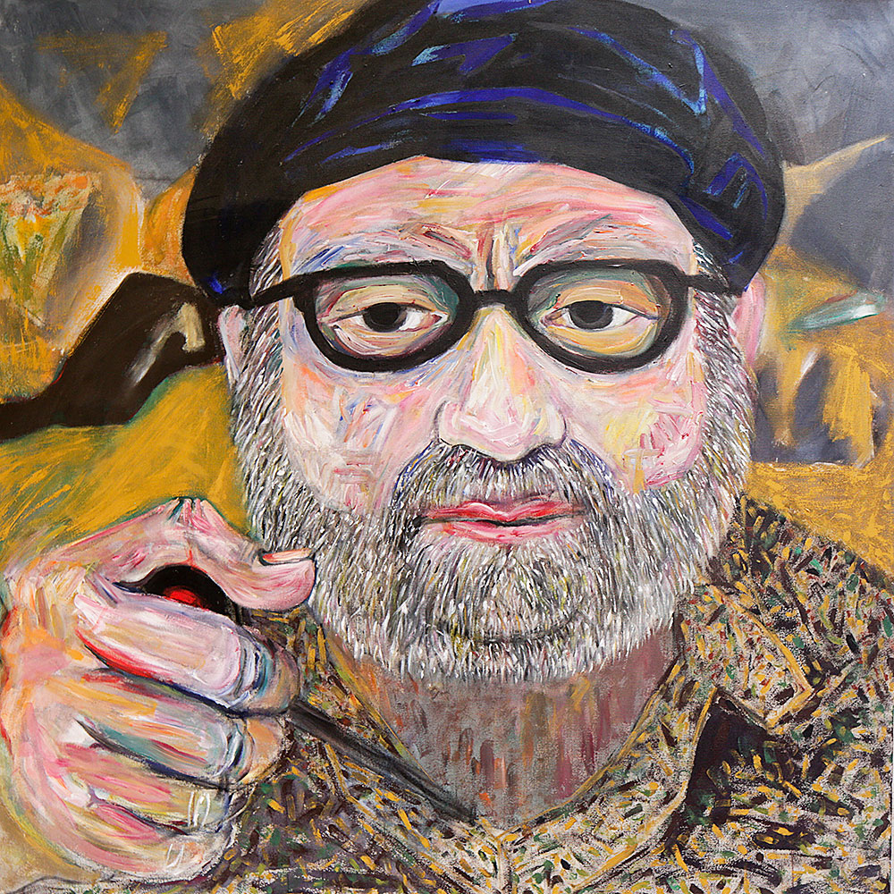 Tony - Portraits | acrylic on canvas | 60&quot;x60&quot; by Chris Harris, artist on Pender Island