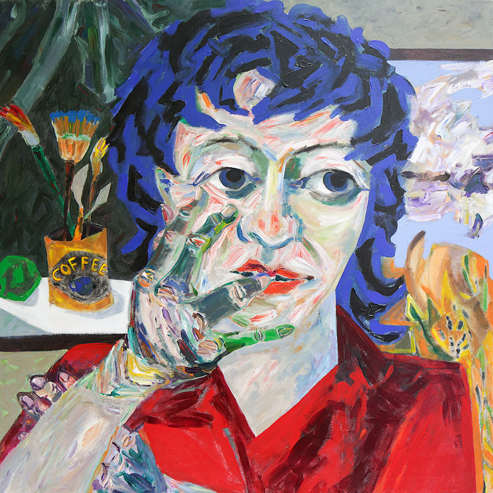 Vicky - Portraits | acrylic on canvas | 60&quot;x60&quot; by Chris Harris, artist on Pender Island