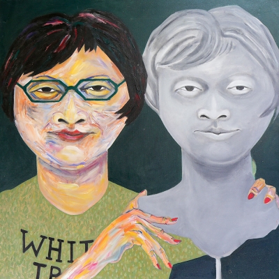 Mary-Anne - Portraits | acrylic on canvas | 60&quot;x60&quot; by Chris Harris, artist on Pender Island