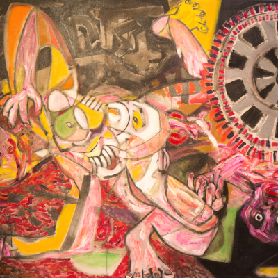 Abu Ghraib | War Series | Acrylic on canvas by Chris Harris, artist on Pender Island