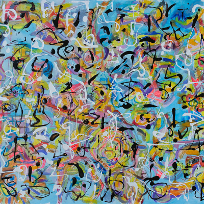 Kootenay Fall - Metis Poems | acrylic on canvas | 84&quot;x60&quot; by Chris Harris, artist on Pender Island