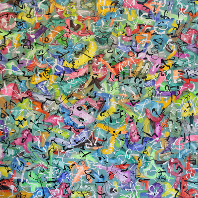 Metis Cross Poem #2 - Metis Poems | acrylic on canvas | 60&quot;x76&quot; by Chris Harris, artist on Pender Island