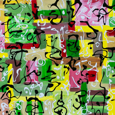 Metis Harvest Poem - Metis Poems | acrylic on paper | 30&quot;x22&quot; by Chris Harris, artist on Pender Island