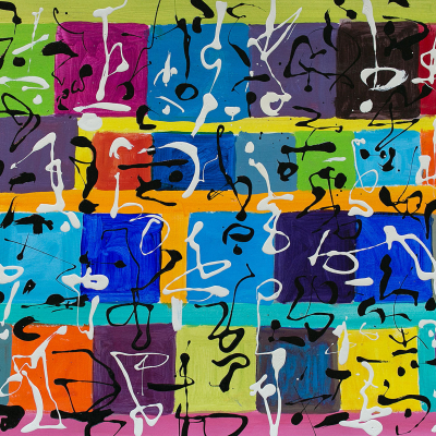 Metis Poem #46 - Metis Poems | acrylic on paper | 30&quot;x22&quot; by Chris Harris, artist on Pender Island