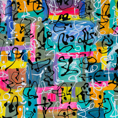 Metis Poem #9 - Metis Poems | acrylic on paper | 30&quot;x22&quot; by Chris Harris, artist on Pender Island