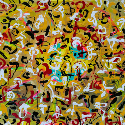 Nana&#039;s Shield Poem - Metis Poems | acrylic on paper | 30&quot;x22&quot; by Chris Harris, artist on Pender Island