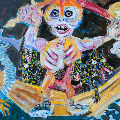 Democracy Leaves | War Series | Acrylic on paper by Chris Harris, artist on Pender Island