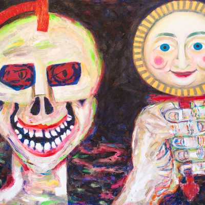 Democracy Looks At Itself - War | acrylic on canvas | 60&quot;x84&quot; by Chris Harris, artist on Pender Island